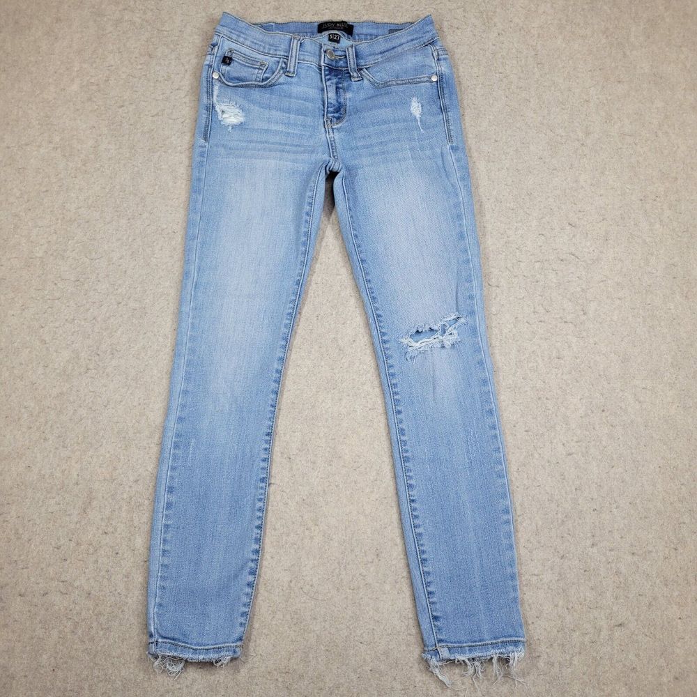 Judy Blue Light Blue Distressed Skinny Jeans